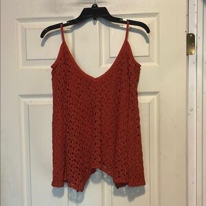 Design Lab Lord & Taylor Cold Shoulder Crochet Top Size Small